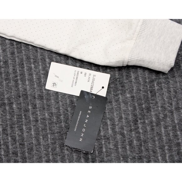 Sean John Full Zip Long Sleeve Hoodie Sweater SJ Logo Medium Black New - Picture 7 of 7